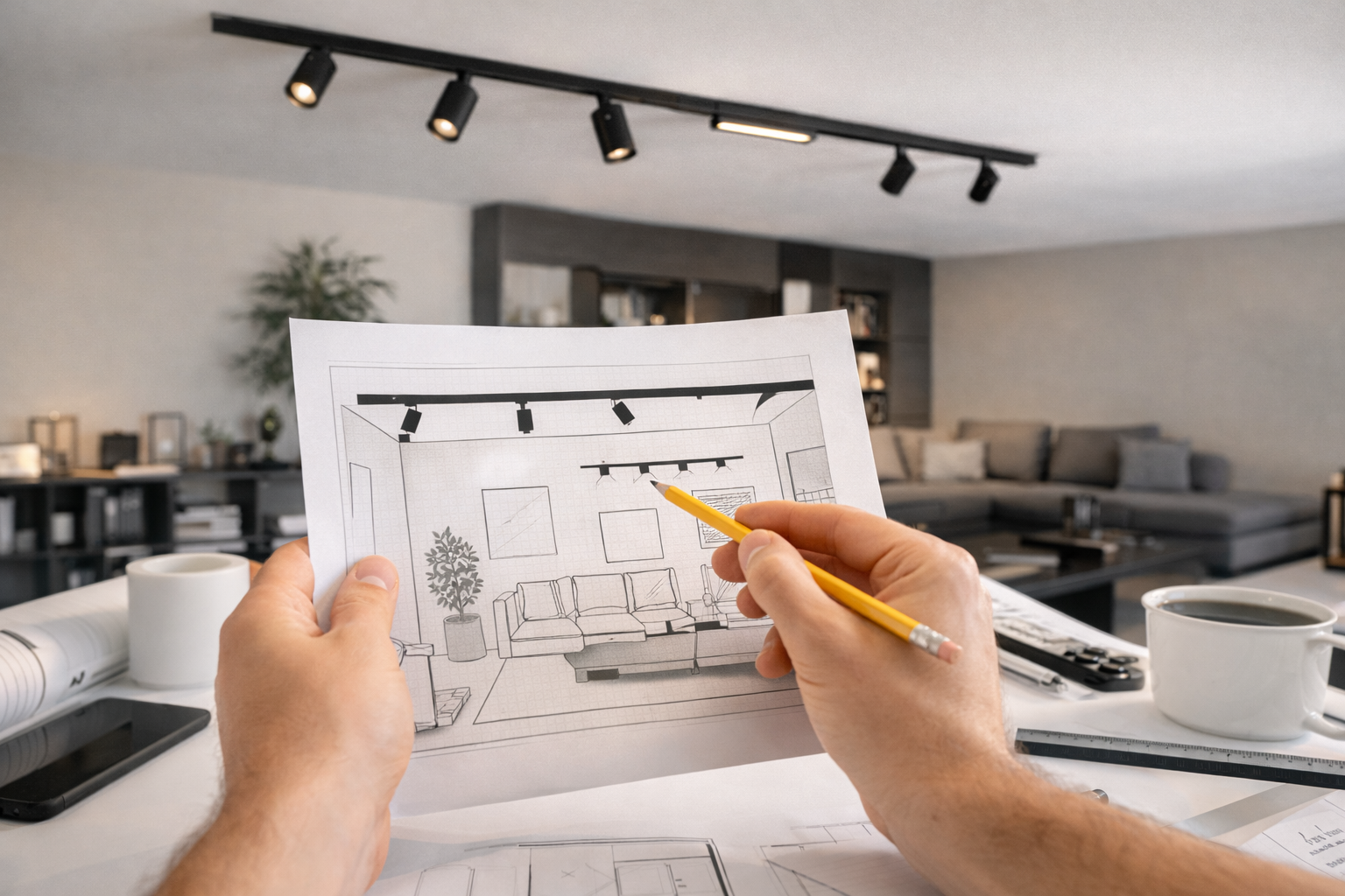Cum proiectezi un sistem de iluminat pe șină magnetică pentru living